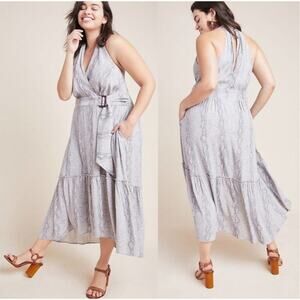 Anthropologie Plus NWT Grey Halter Midi Dress 24W